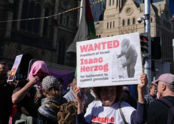 Protiizraelská demonštrácia v Melbourne. Foto: SITA/AP Photo/Asanka Brendon Ratnayake