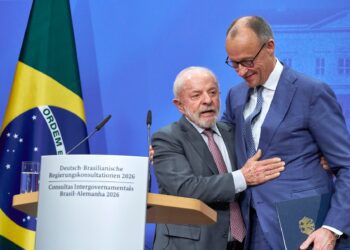 Brazilský prezident Lula da Silva a německý kancléř Friedrich Merz. Zdroj: snapshot/Future Image/U Stamm / Shutterstock Editorial / Profimedia